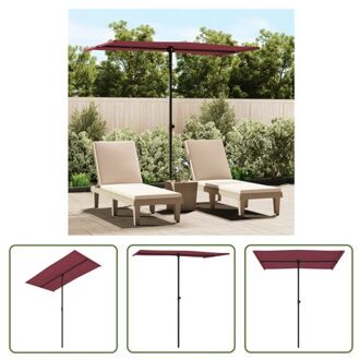 vidaXL Tuinparasol - Bordeauxrood - 180 x 110 x 208 cm - UV-beschermend - Polyester - Stalen paal