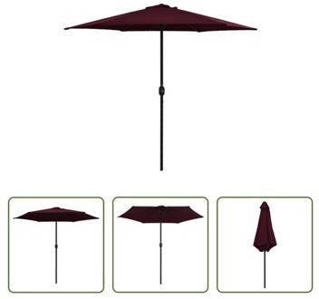 vidaXL Tuinparasol - Bordeauxrood - 270 x 246 cm (ø x H) - Met UV-beschermend doek - Aluminium paal - Montage