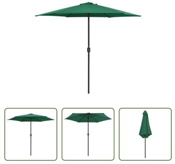 vidaXL Tuinparasol - Groen - 270 x 246 cm - UV-beschermend polyester - Aluminium paal - Met luchtventilatie