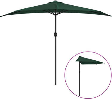 vidaXL Tuinparasol - Groen - 300 x 155 x 223 cm - UV-beschermend polyester - 38 mm paaldiameter