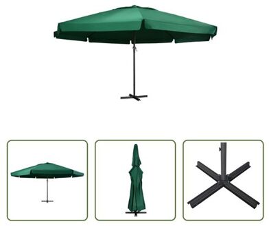 vidaXL Tuinparasol - Groen - 600 x 385 cm - Aluminium paal - UV-beschermend polyester