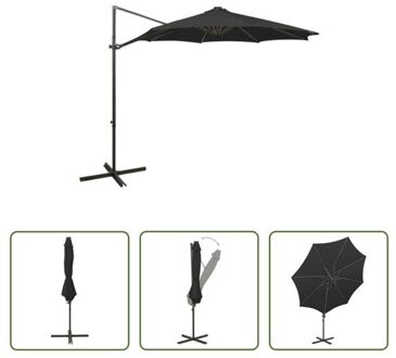 vidaXL Tuinparasol LED - 300x255 cm - Zwart - UV-bescherming - Aluminium