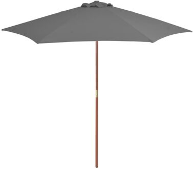 vidaXL Tuinparasol met houten paal 270 cm antraciet Grijs