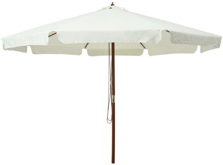 vidaXL Tuinparasol met houten paal 330 cm zandwit