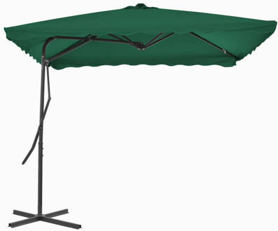 vidaXL Tuinparasol met stalen paal 250x250 cm groen