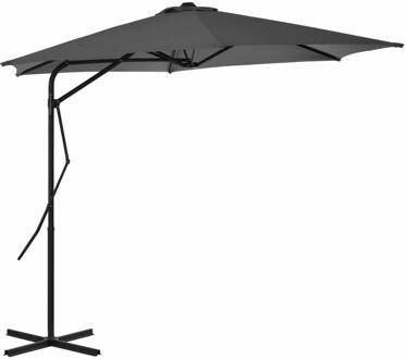 vidaXL Tuinparasol met stalen paal 300 cm antraciet Grijs