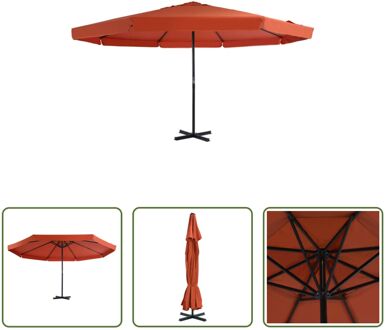 vidaXL tuinparasol - Terracotta - 500 x 385 cm - UV-beschermend - Aluminium paal - 8 baleinen Bruin