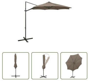 vidaXL Tuinparasol Terras Parasol - 300x255 cm - Met LED-verlichting - Taupe