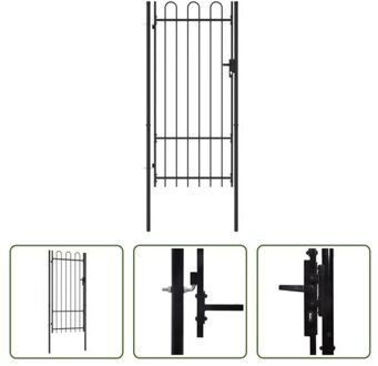 vidaXL Tuinpoort - 100 x 250 cm - Zwart - Gepoedercoat Staal