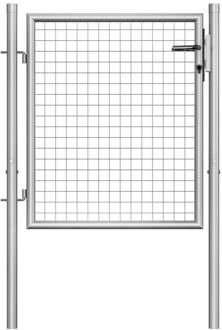 vidaXL Tuinpoort 105x125 cm gegalvaniseerd staal zilverkleurig