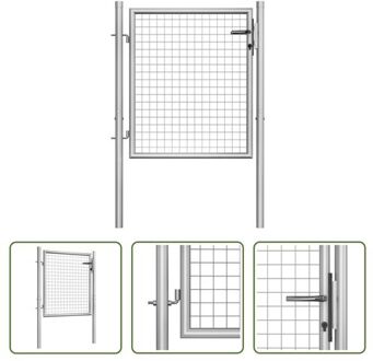 vidaXL Tuinpoort Robuust Gegalvaniseerd Staal - 105 x 125 cm - Trendy en Corrosiebestendig