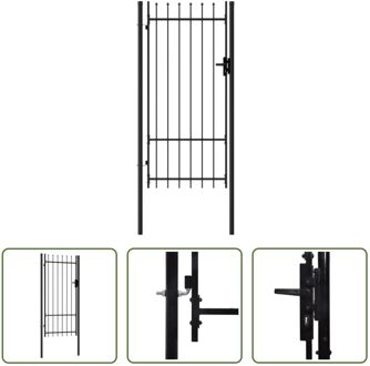 vidaXL Tuinpoort - Staal - 100x250cm - Zwart