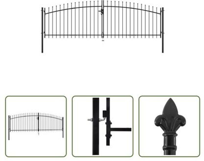 vidaXL Tuinpoort - Staal - 200x400 cm - Zwart
