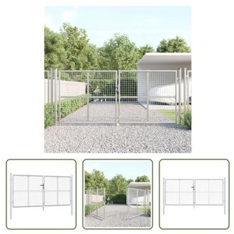 vidaXL Tuinpoort - Staal - 300 x 175 cm - Afsluitbaar