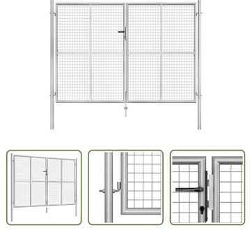 vidaXL Tuinpoort - Staal - 306 x 225 cm - Trendy ontwerp - Corrosiebestendig