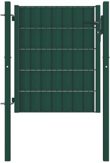 vidaXL Tuinpoort Stevig Groen PVC/Staal 100x81cm - Vergrendelbaar