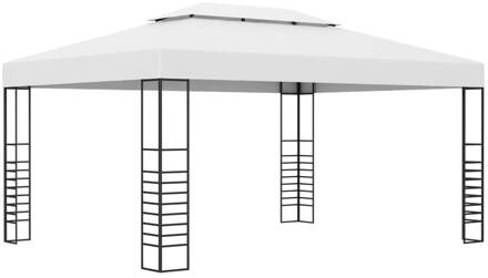 vidaXL Tuinprieel 4x3x2,7 m gepoedercoat staal wit