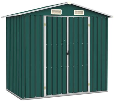 vidaXL Tuinschuur 205x129x183 cm gegalvaniseerd staal groen