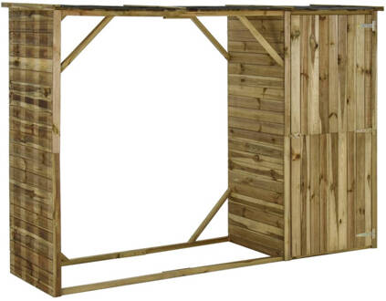 vidaXL Tuinschuur 253x80x170 cm grenenhout Bruin