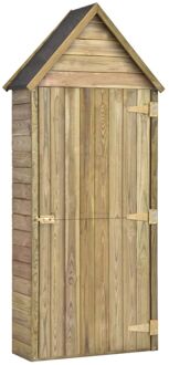 vidaXL Tuinschuur met deur 77x28x178 cm geïmpregneerd grenenhout Bruin