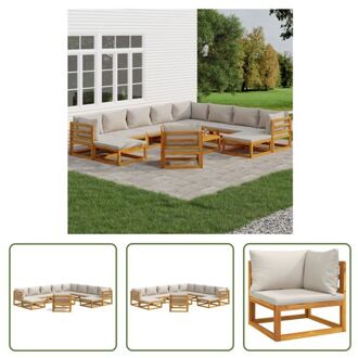 vidaXL Tuinset - Acaciahout - Modulair design - Comfortabel zitten - Praktische tafel Bruin