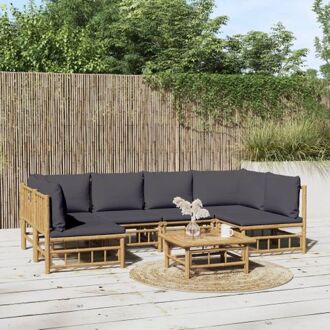 vidaXL Tuinset Bamboe - Lounge - 55x65x30 cm - Modulair Bruin