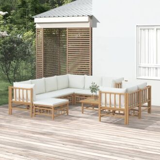 vidaXL Tuinset Bamboe - Modulaire loungeset - Comfortabel zitten - Praktische tafel - Duurzaam materiaal - Bruin
