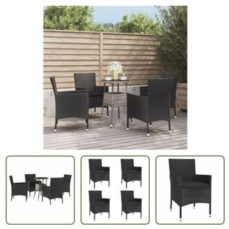 vidaXL Tuinset Bistro - 55x75 cm - Grijs - Zwart - Stevig en Comfortabel