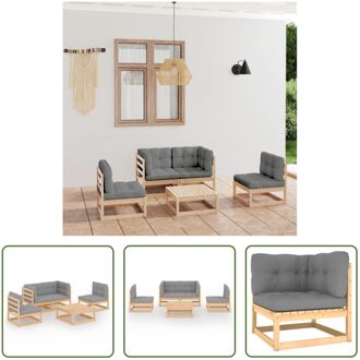 vidaXL tuinset - Grenenhout - Grijs - 70x70x67 cm - Modulair