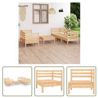 vidaXL Tuinset Grenenhout - Hoekbank - Middenbank - Tafel - 63.5 x 63.5 x 62.5 cm (B x D x H) - Modulair Bruin