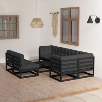 vidaXL Tuinset Lounge - 70x70x67 cm - Massief grenenhout - Zwart / Antraciet