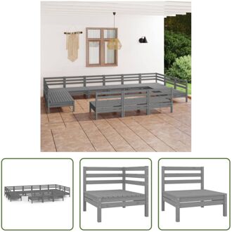 vidaXL Tuinset Pallet - Grijs - 63.5 x 63.5 x 62.5 cm - Massief grenenhout