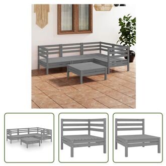 vidaXL Tuinset Pallet Grijs - Grenenhout - 63.5 x 63.5 x 62.5 cm - Modulair