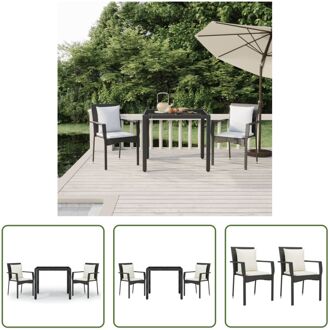 vidaXL Tuinset - PE-rattan - Zwart - 59 x 53.5 x 88 cm - Weerbestendig