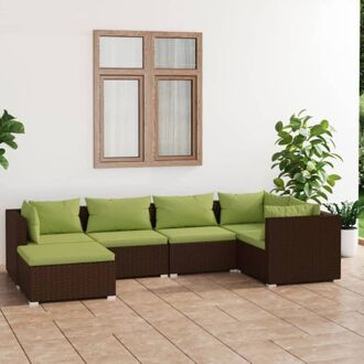 vidaXL Tuinset Poly Rattan - Bruin - Modulair design - Hoogwaardig materiaal - Stevig frame - Comfortabele