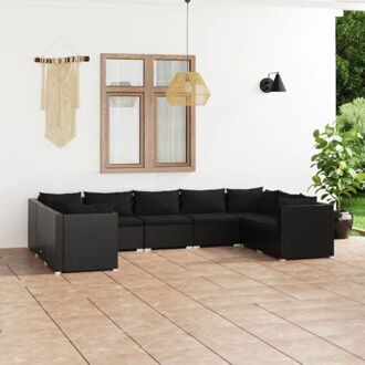 vidaXL Tuinset - Poly Rattan - Zwart - Modulair design - Hoogwaardig materiaal - Stevig frame - Comfortabele