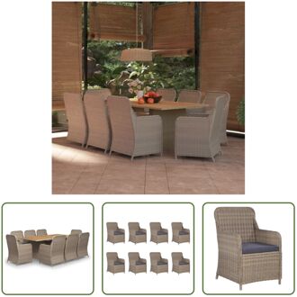 vidaXL Tuinset Serene - 200 x 100 x 74 cm - Bruin - PE-rattan