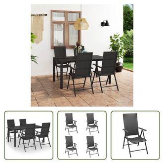 vidaXL Tuinset - Tuinmeubelset - 150 x 90 x 74 cm - PE-rattan Zwart