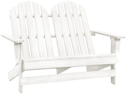 vidaXL Tuinstoel 2-zits Adirondack massief vurenhout wit