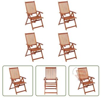 vidaXL tuinstoel set acaciahout - Vintage design - 4 stuks Bruin