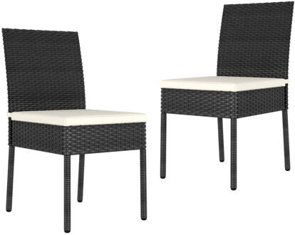 vidaXL Tuinstoelen 2 st poly rattan zwart