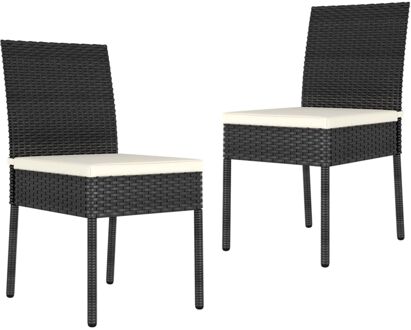 vidaXL Tuinstoelen 2 st poly rattan zwart