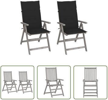 vidaXL Tuinstoelen - Acaciahout - Verstelbaar - 56x70x110 cm - 2 stuks Grijs