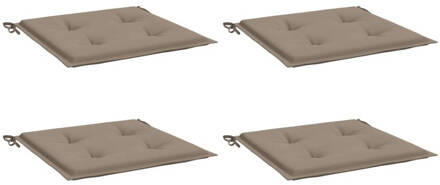 vidaXL Tuinstoelkussens 4 st 50x50x3 cm stof taupe Bruin