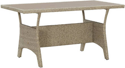 vidaXL Tuintafel 120x70x66 cm poly rattan grijs