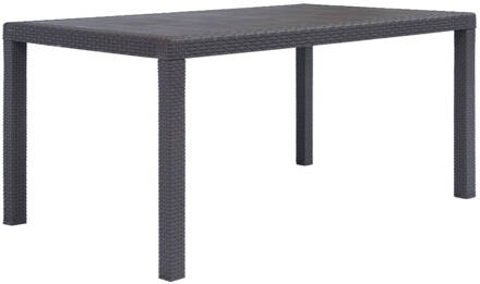 vidaXL Tuintafel 150x90x72 cm rattan-look kunststof bruin