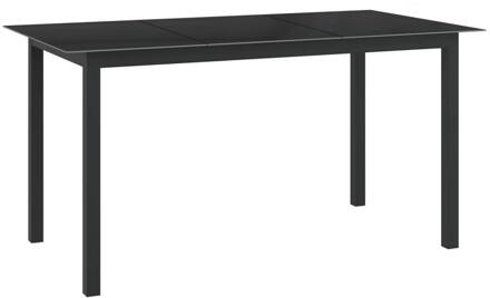 vidaXL Tuintafel 150x90x74 cm aluminium en glas zwart