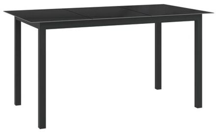 vidaXL Tuintafel 150x90x74 cm aluminium en glas zwart