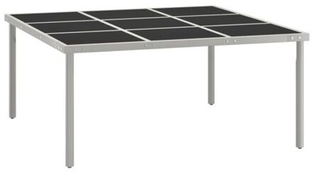 vidaXL Tuintafel 170x170x74,5 cm glas en staal Zwart