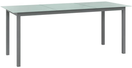 vidaXL Tuintafel 190x90x74 cm aluminium en glas lichtgrijs